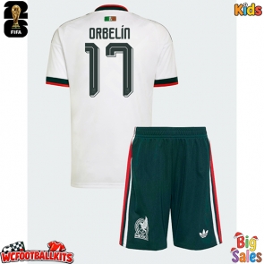 Mexico Orbelin Pineda #17 Replica Away Stadium Kit for Kids World Cup 2026 Short Sleeve (+ pants)